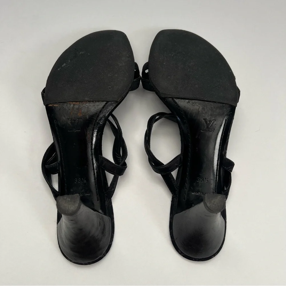 Louis Vitton LV Monogram Double Strap Heels - Picture 5 of 10